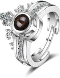 Glossy Finish Alloy Cubic Zirconia Sterling Silver Plated Ring