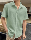 Men Regular Fit Self Design Spread Collar Casual Shirt
